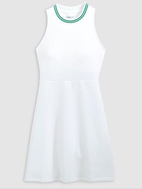 Johnnie-O Maria Performance Tennis/Exercise Mini Dress White Jolly Green